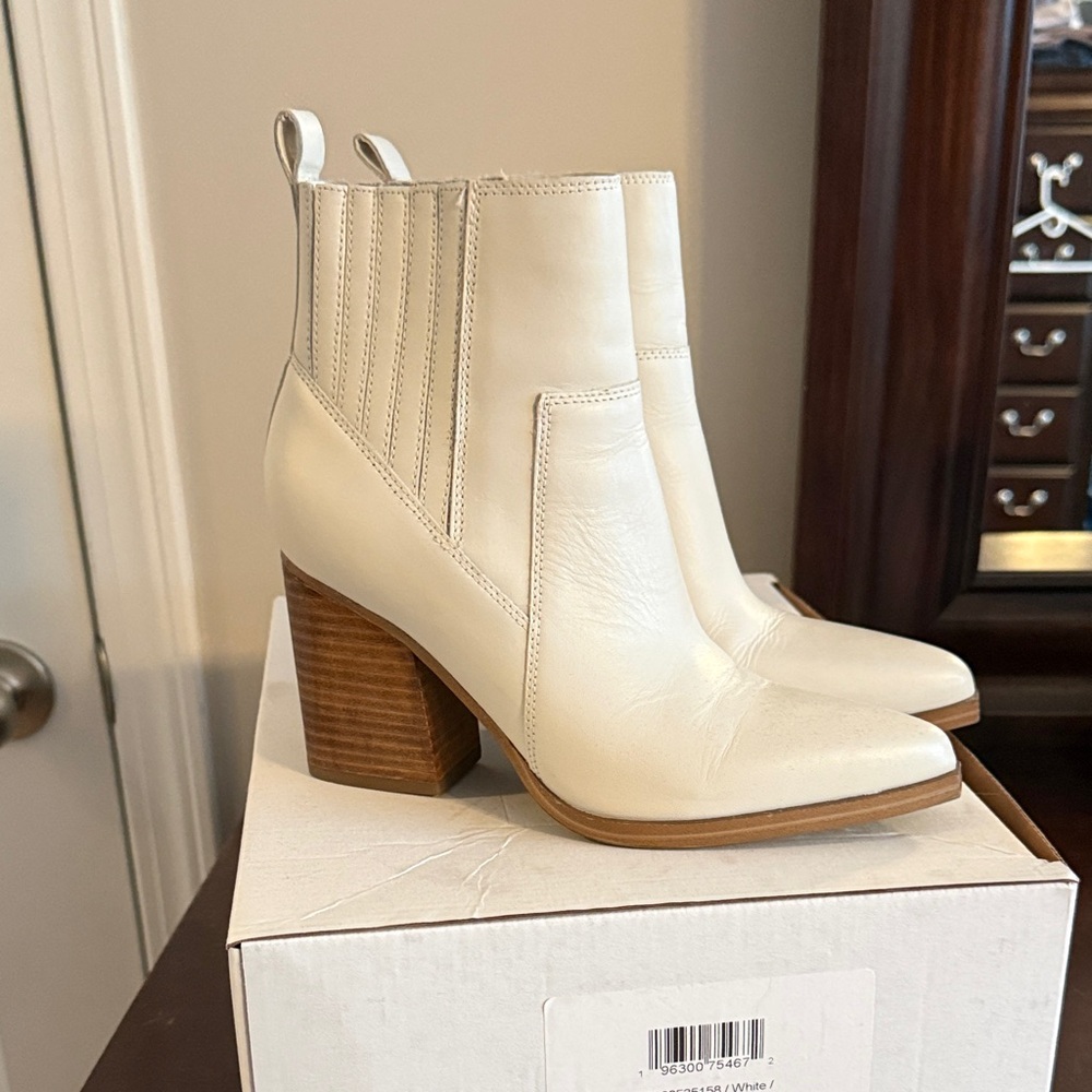Marc Fisher Cream Ankle Boots